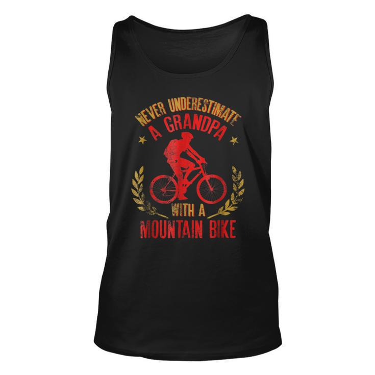 Never Underestimate A Grandpa With A Mountain Bike Unisex Tank Top