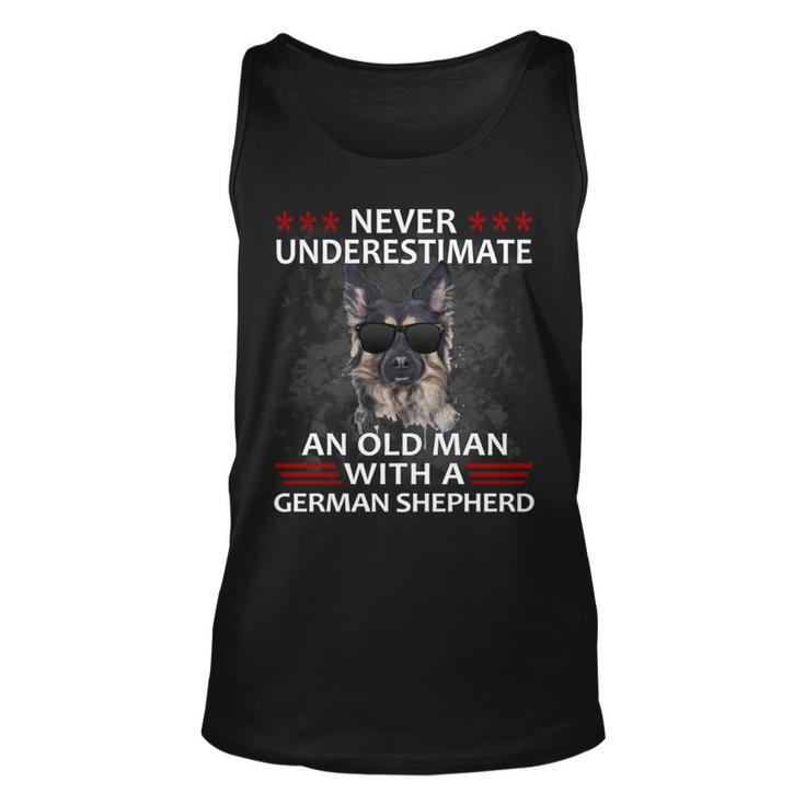 Never Underestimate An Old Man German Shepherd Dog Gift Unisex Tank Top