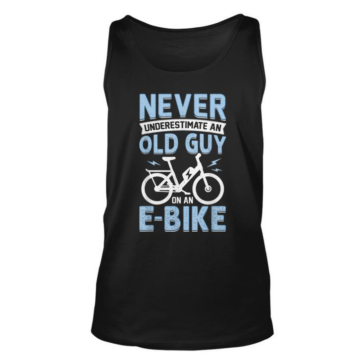 Never Underestimate An Old Man On An Ebike Electric Biking Unisex Tank Top