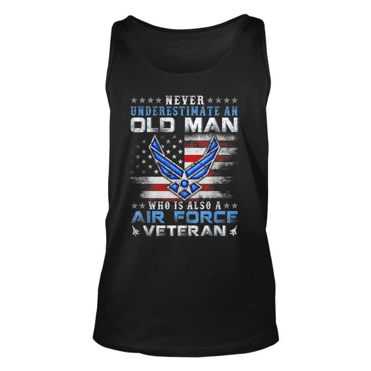Never Underestimate An Old Man Us Air Force Veteran Vintage Unisex Tank Top