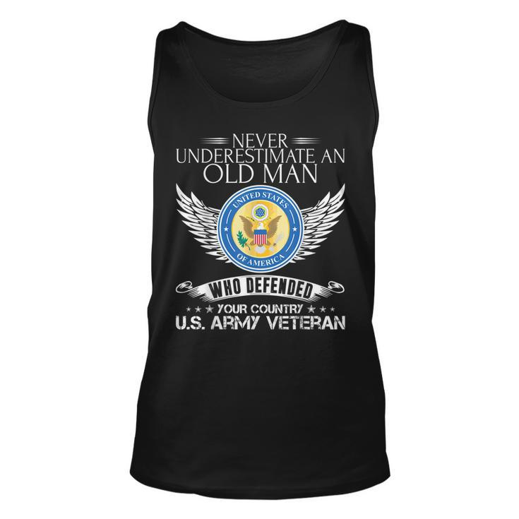 Never Underestimate An Old Man Us Army Veteran  Gift Unisex Tank Top