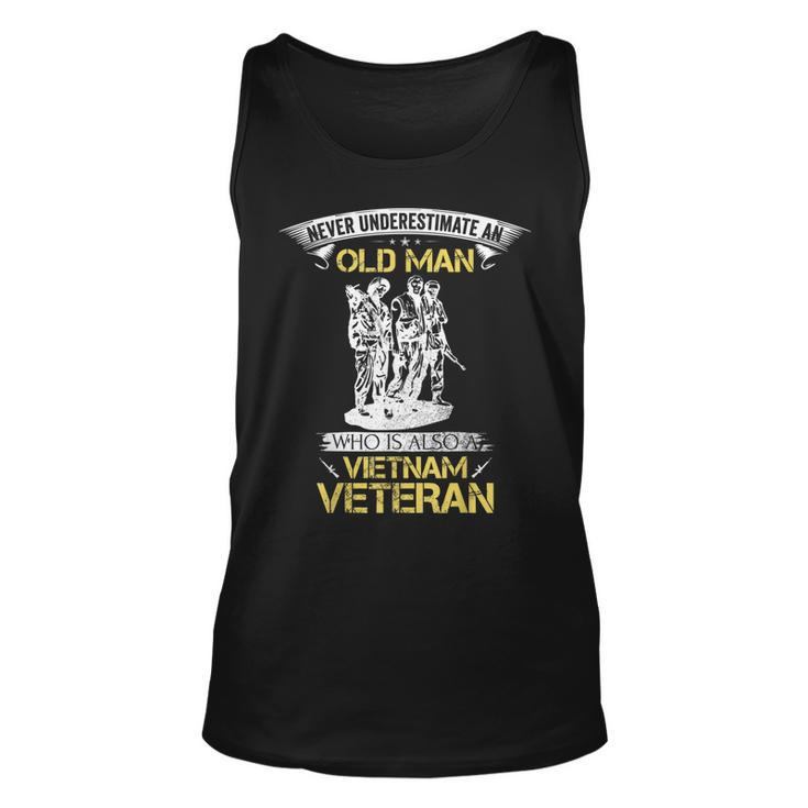 Never Underestimate An Old Man Vietnam Veteran Gift  Unisex Tank Top
