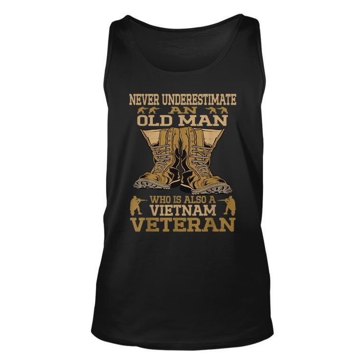Never Underestimate An Old Man Vietnam Veteran Patriotic Men Unisex Tank Top