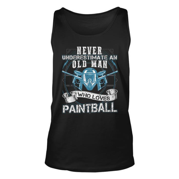 Never Underestimate An Old Man Who Loves Paintball Unisex Tank Top