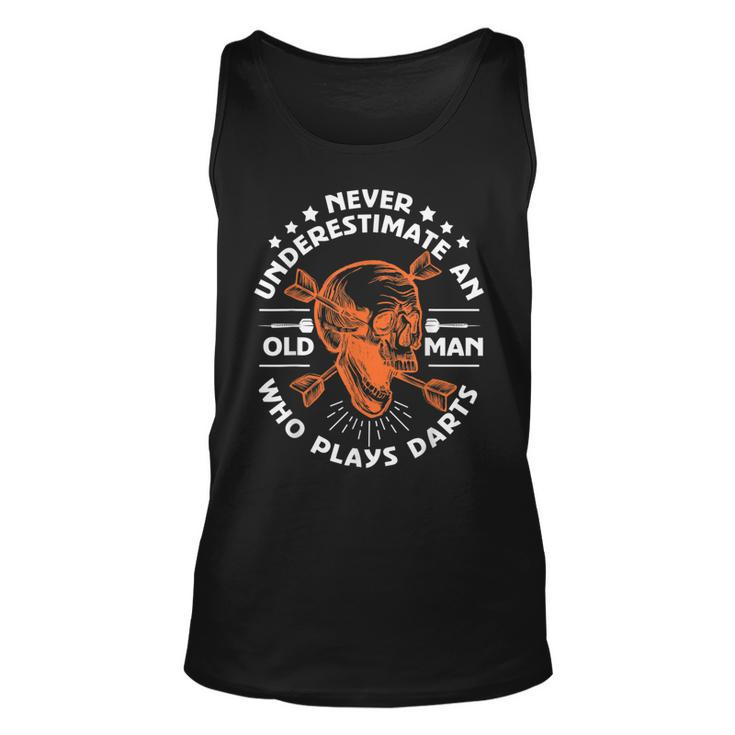 Never Underestimate An Old Man Who Plays Darts Unisex Tank Top