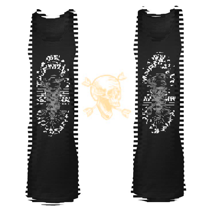 Never Underestimate An Old Man Who Plays Darts Unisex Tank Top