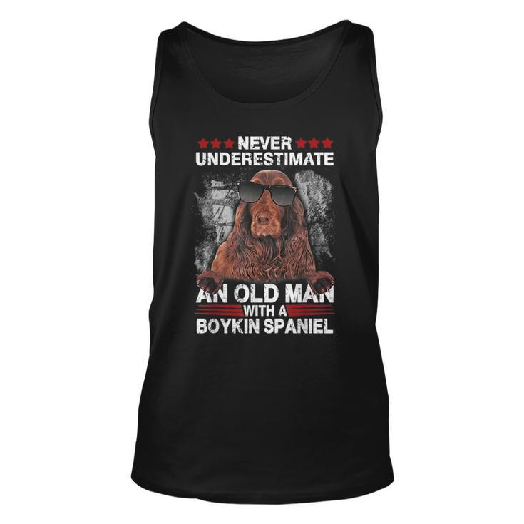 Never Underestimate An Old Man With A Boykin Spaniel Unisex Tank Top