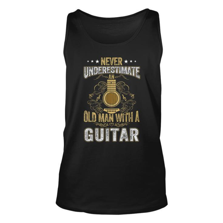 Never Underestimate An Old Man With A Guitar Acoustic Player  Unisex Tank Top