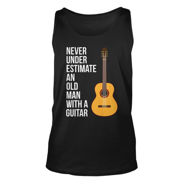 Never Underestimate An Old Man With A Guitar  For Men Unisex Tank Top