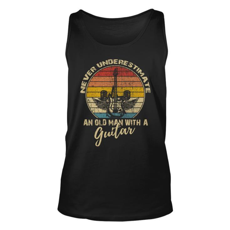 Never Underestimate An Old Man With A Guitar Player Vintage Unisex Tank Top