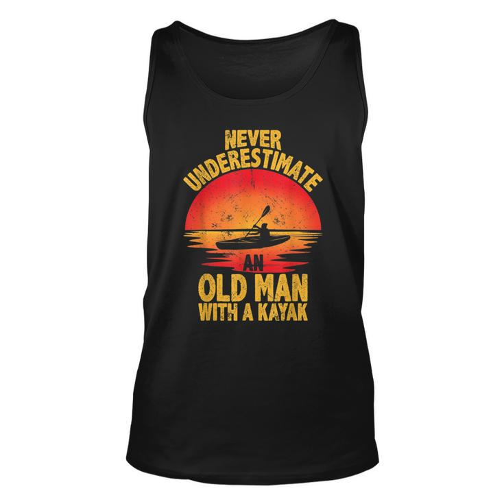 Never Underestimate An Old Man With A Kayak Quote Funny Unisex Tank Top
