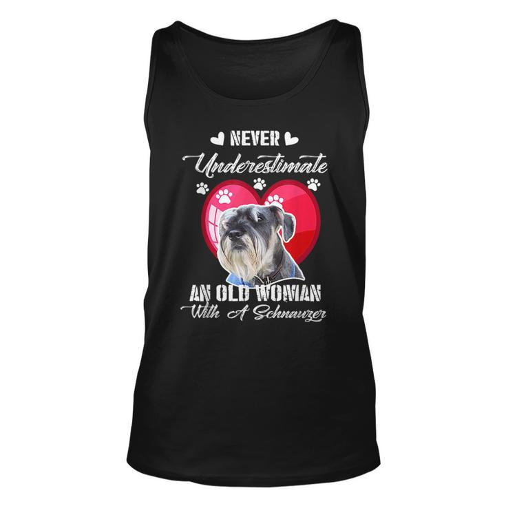 Never Underestimate An Old Woman With A Schnauzer Dog Lover Unisex Tank Top