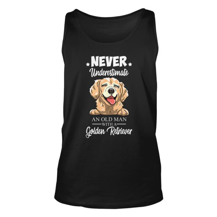 Never Underestimate Golden Retreiver Hound Dog Owner Gift Gift For Mens Unisex Tank Top