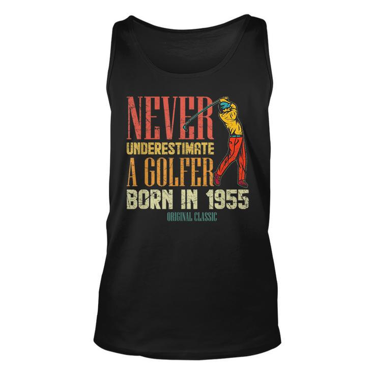 Never Underestimate Golfer Born In 1955 Gift 65 Years Old Unisex Tank Top