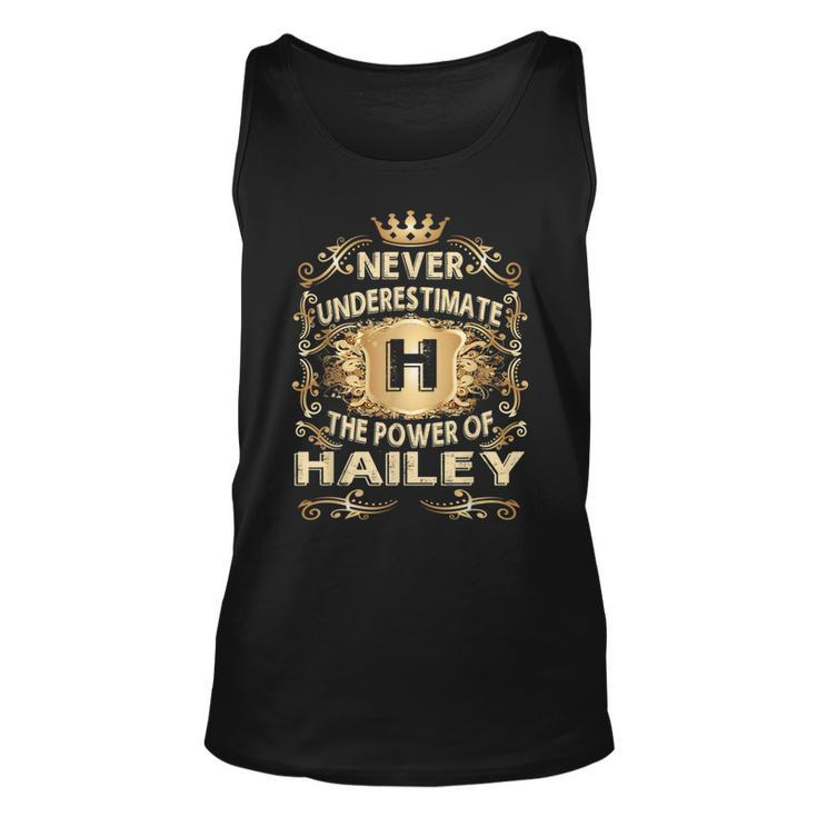 Never Underestimate Hailey Personalized Name Unisex Tank Top