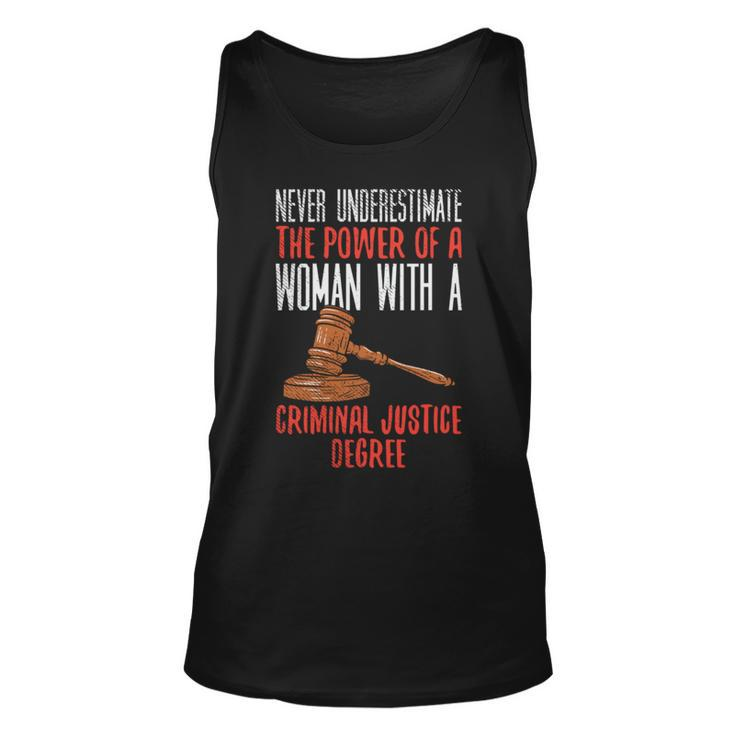 Never Underestimate The Power Of A Woman With A Criminal Unisex Tank Top