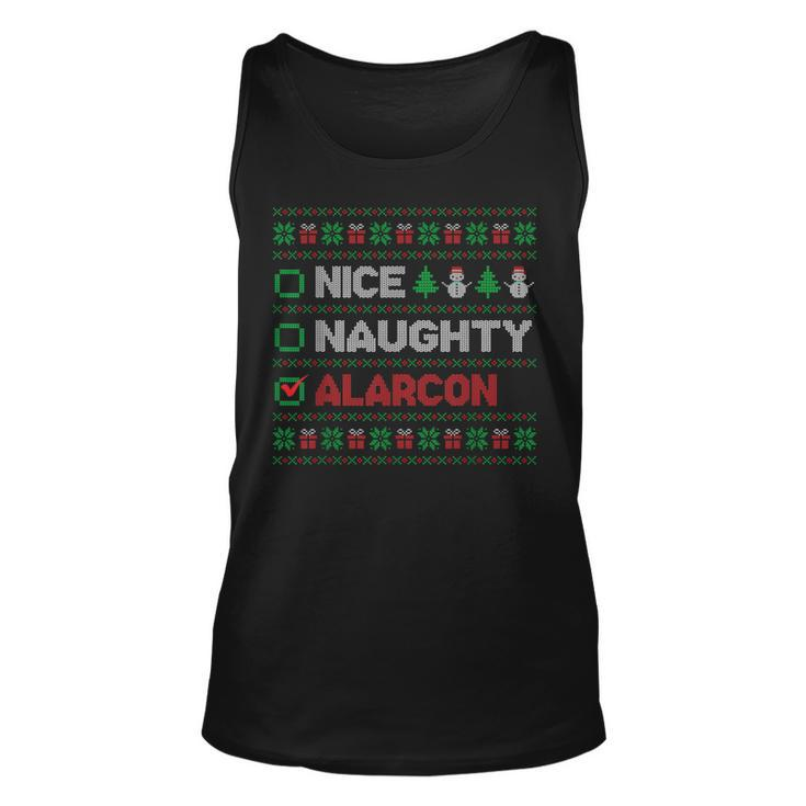 Nice Naughty Alarcon Christmas List Ugly Sweater Tank Top