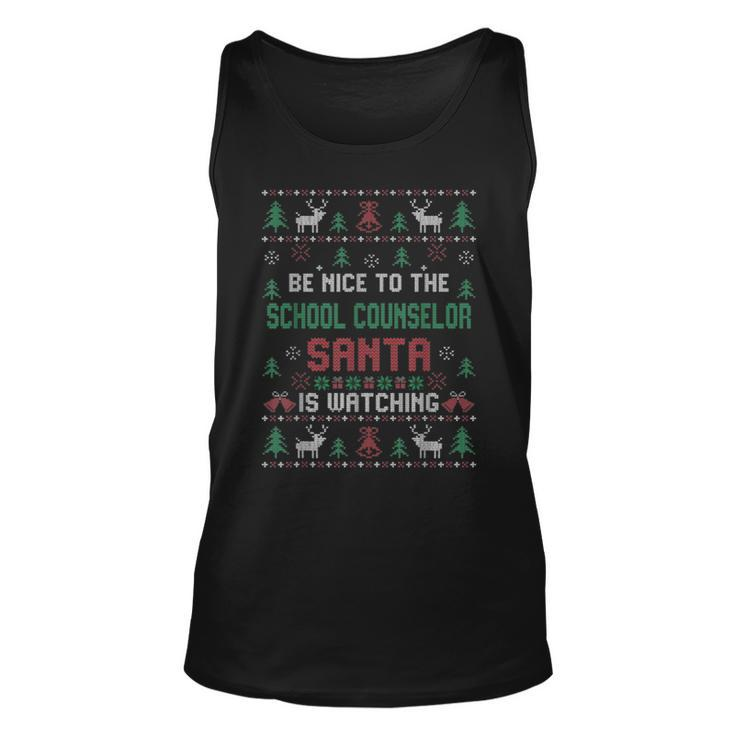 Be Nice To The School Counselor Ugly Christmas Sweaters Tank Top