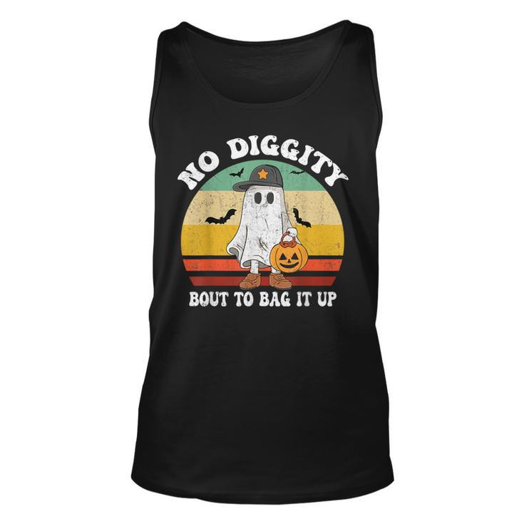 No Diggity Bout To Bag It Up Cute Ghost Halloween Tank Top