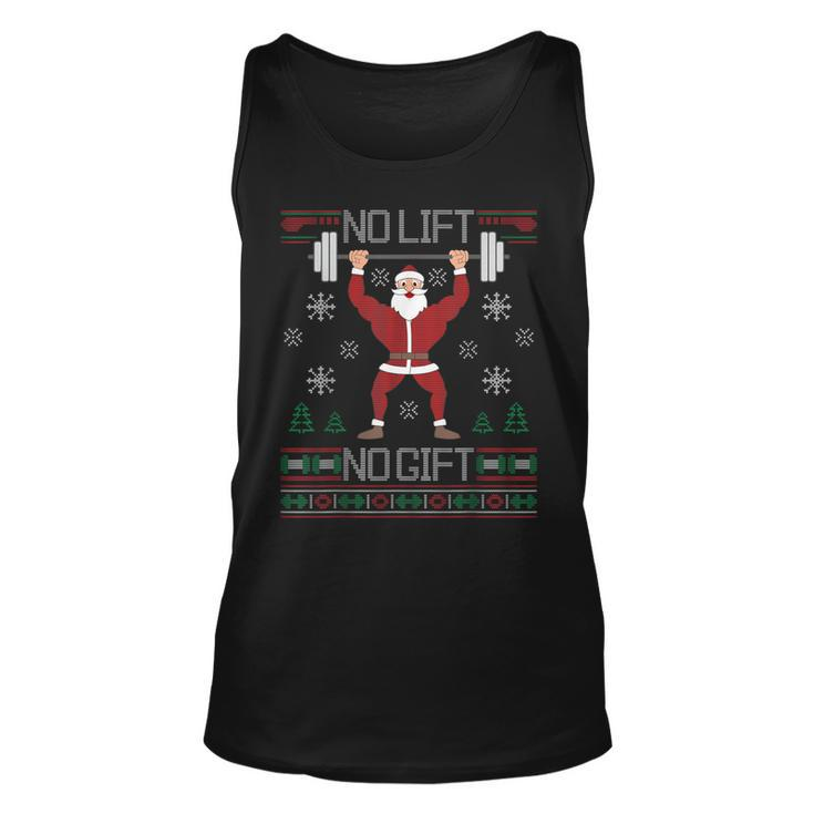 No Lift No Ugly Christmas Sweater Gym Coach Santa Claus Tank Top