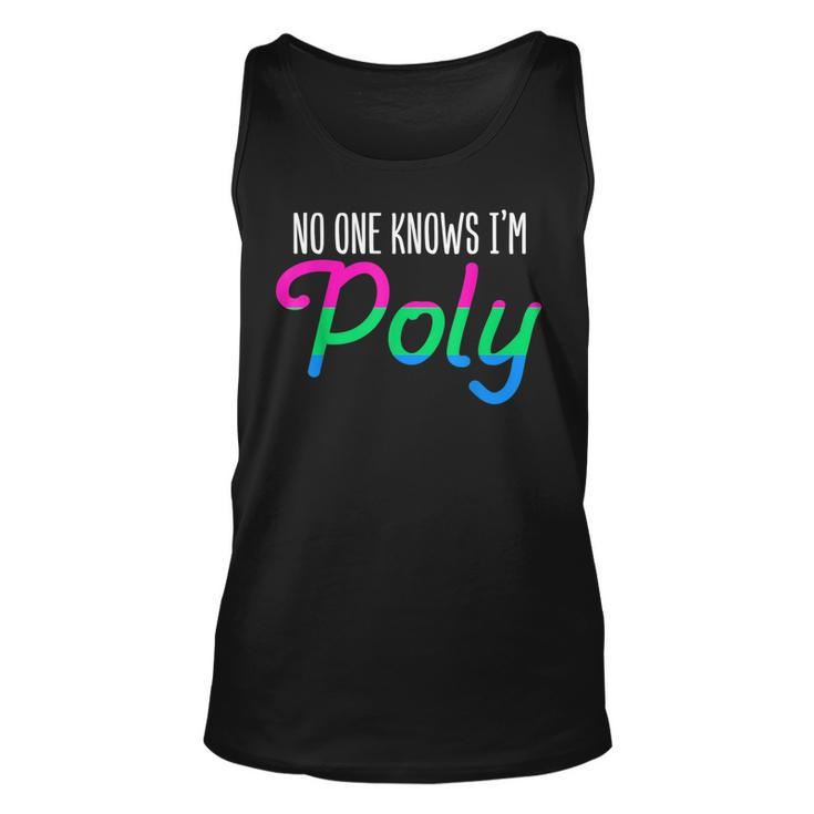 No One Knows Im Poly Polysexual Pride Flag Lesbian Gay  Unisex Tank Top