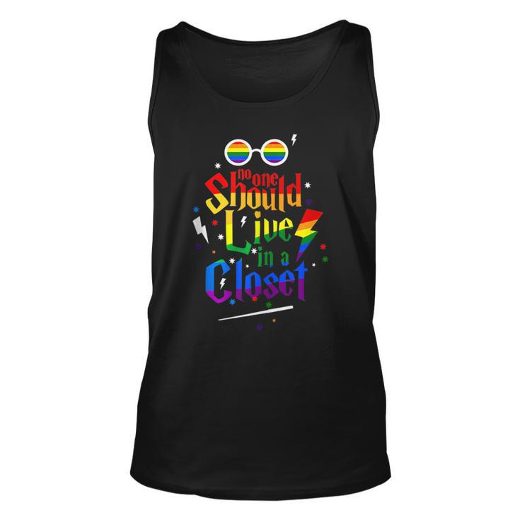 No One Should Live In A Closet Lgbt Gay Pride  Unisex Tank Top