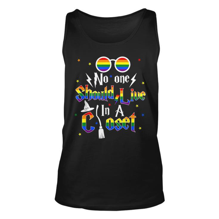 No One Should Live In A Closet Lgbtq Gay Pride Proud Ally  Unisex Tank Top
