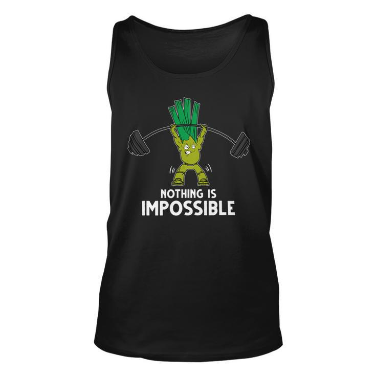 Nothing Is Impossible Leek Fitness Training Gym Vegan Unisex Tank Top