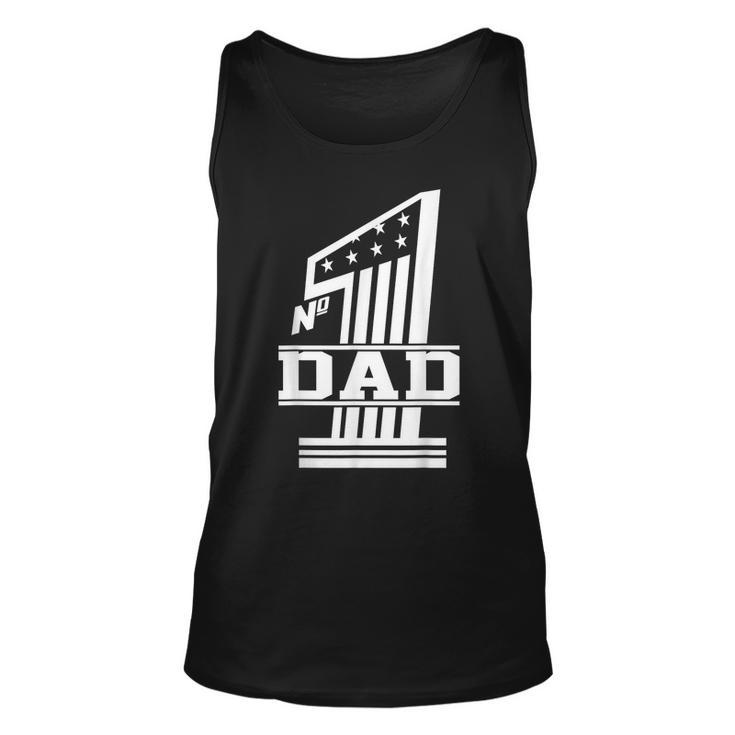 Number 1 Dad Fathers Day  Unisex Tank Top