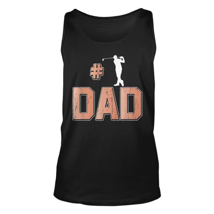 Number One Golf Dad  1 Father  Golfing Grandpa Unisex Tank Top