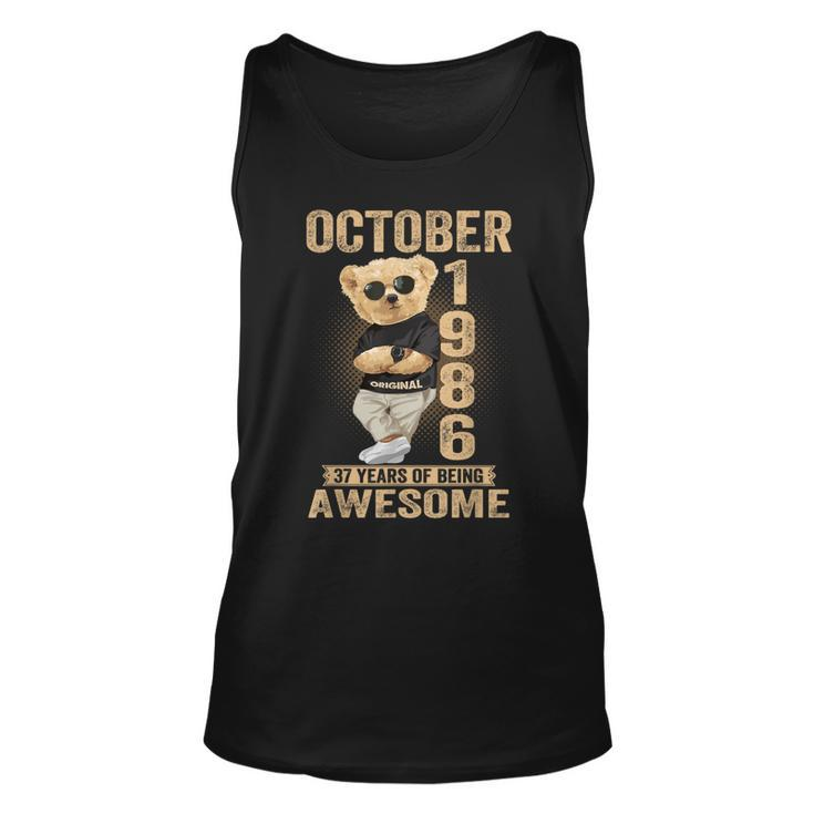 October 1986 37Th Birthday 2023 37 Years Of Being Awesome Tank Top