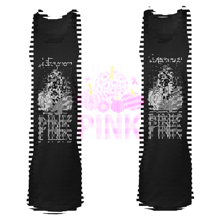 In October We Wear Pink Pumpkin Breast Cancer Awareness Tank Top