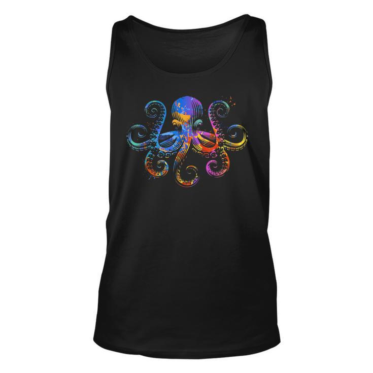 Octopus Graphic - Colorful Ocean Octopus Design  Unisex Tank Top