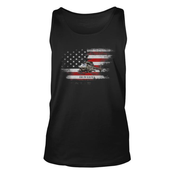 Oh-58 Kiowa Helicopter Usa Flag Helicopter Pilot Gifts  Unisex Tank Top