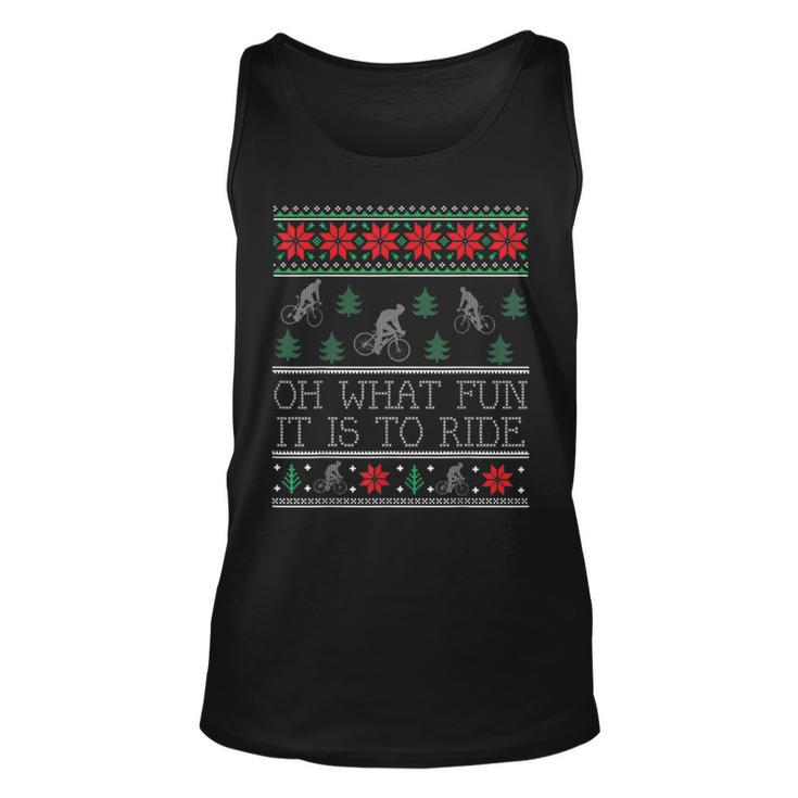 Oh What Fun It Is To Ride Cycling Ugly Christmas Sweaters Tank Top