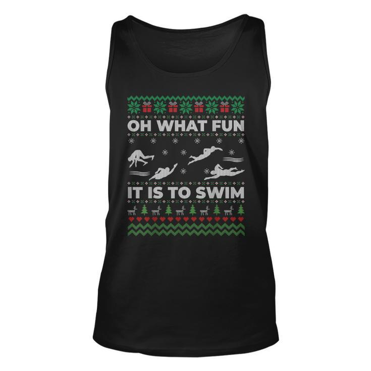 Oh What Fun It Is To Swim Ugly Christmas Sweater Tank Top