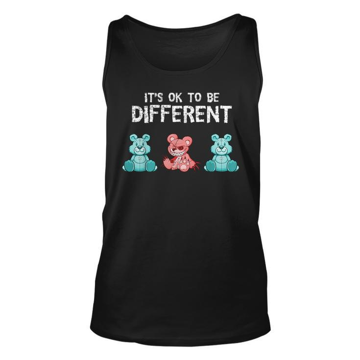 Ok To Be Different Teddy Bear Teddy Halloween Costume Scary Tank Top