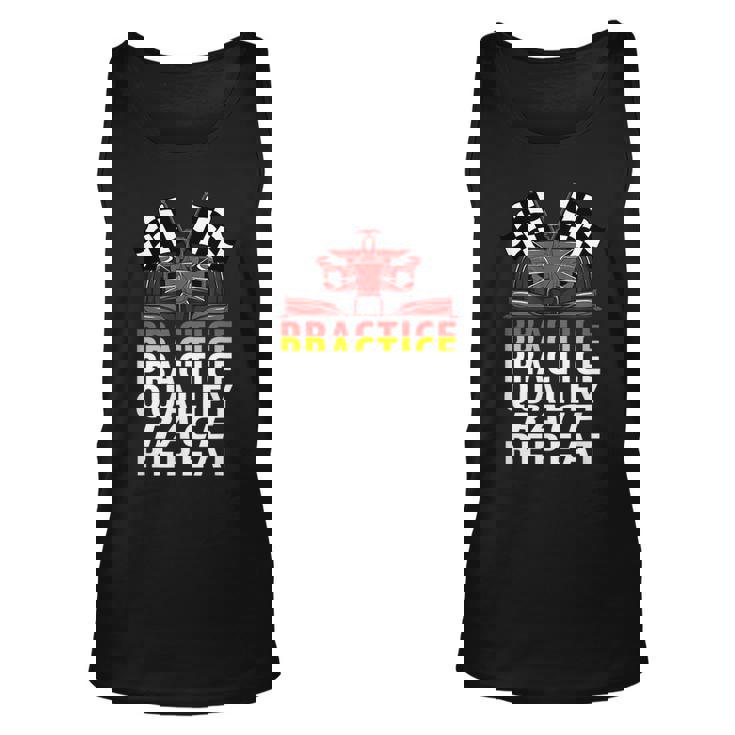 Open Wheel Formula Racing Car Practice Qualify Race Repeat Racing Tank Top