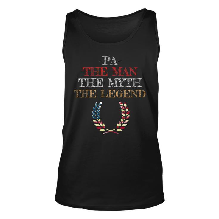 Pa The Man Myth Legend  Gift Father Dad Daddy  Unisex Tank Top