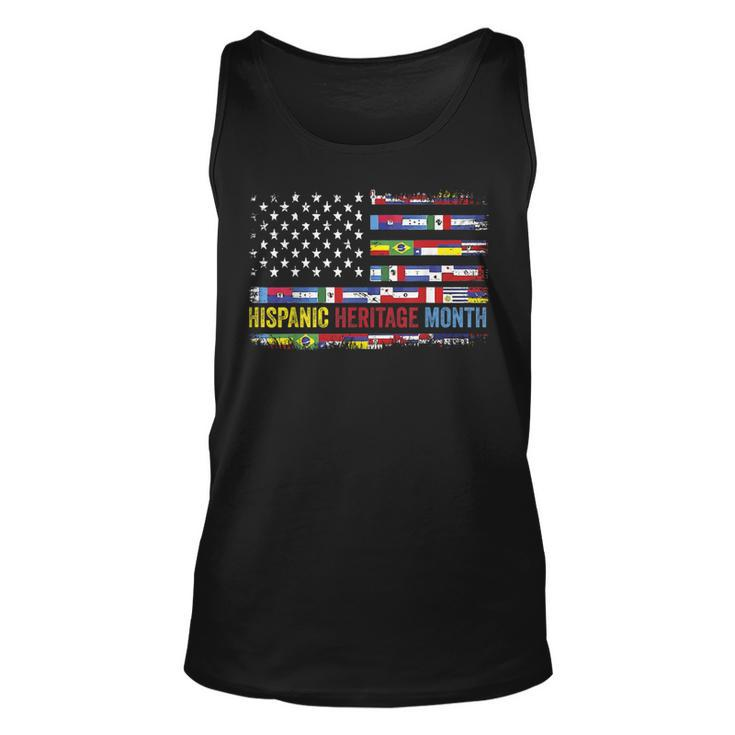 Hispanic Heritage Month All Countries Flag Heart Hands Tank Top