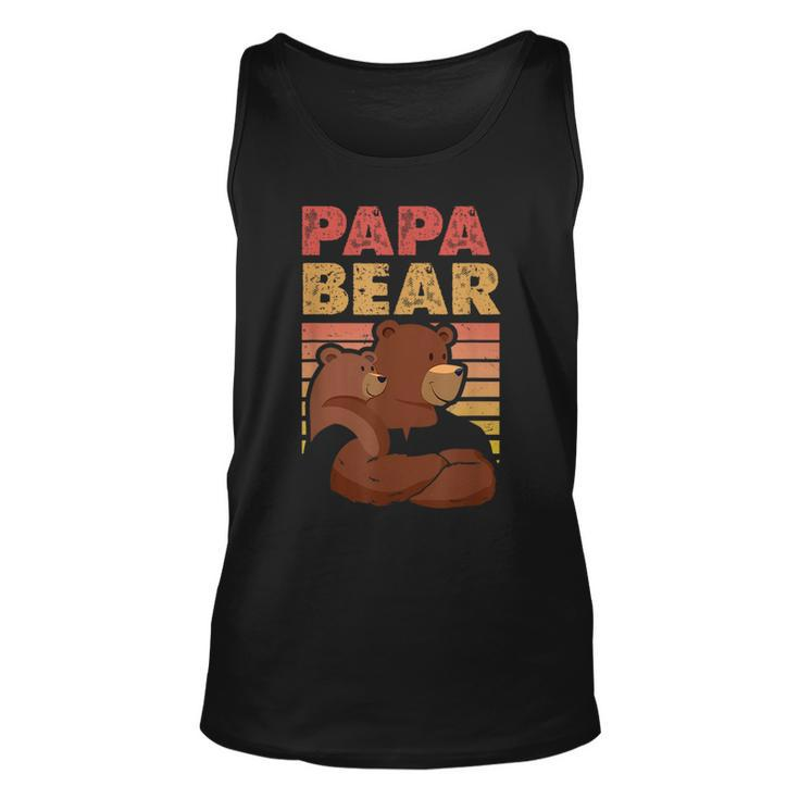 Papa Bear & Cub Design Adorable Father-Son Bonding  Unisex Tank Top
