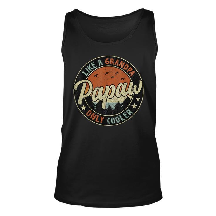 Papaw Like A Grandpa Only Cooler Vintage Retro Fathers Day  Unisex Tank Top