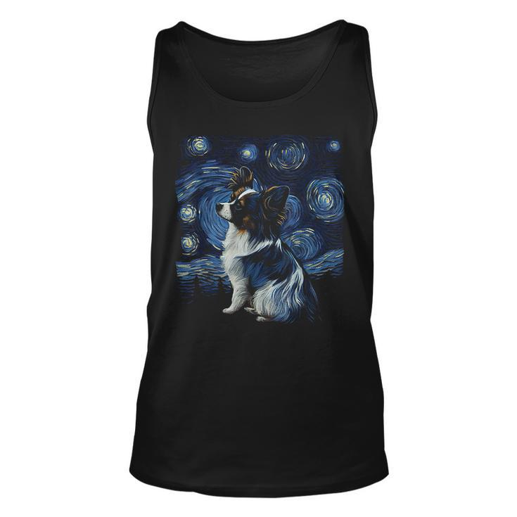 Papillon Dog Starry Night Dogs Lover Gifts Graphic Unisex Tank Top