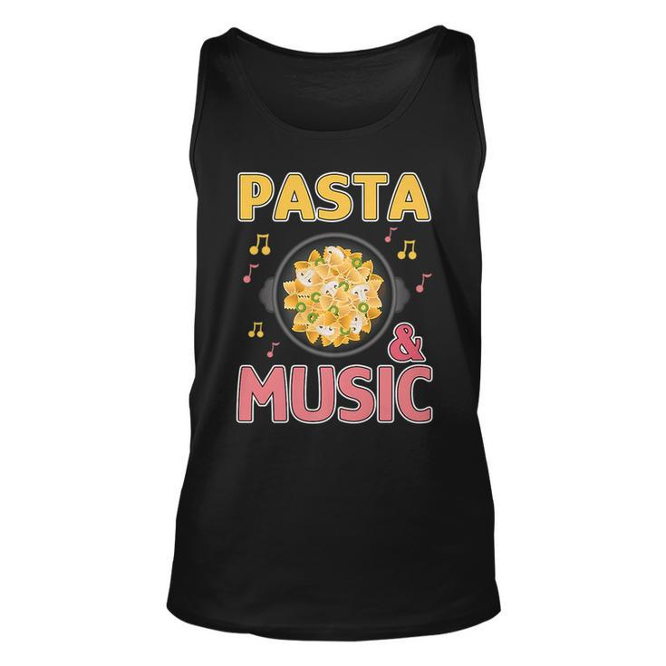 Pasta And Music Notes Italian Food Chef Spaghetti   Unisex Tank Top