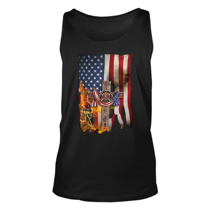 Patriot Day September 11 Firefighter God Bless Usa - Black Mug Unisex Tank Top