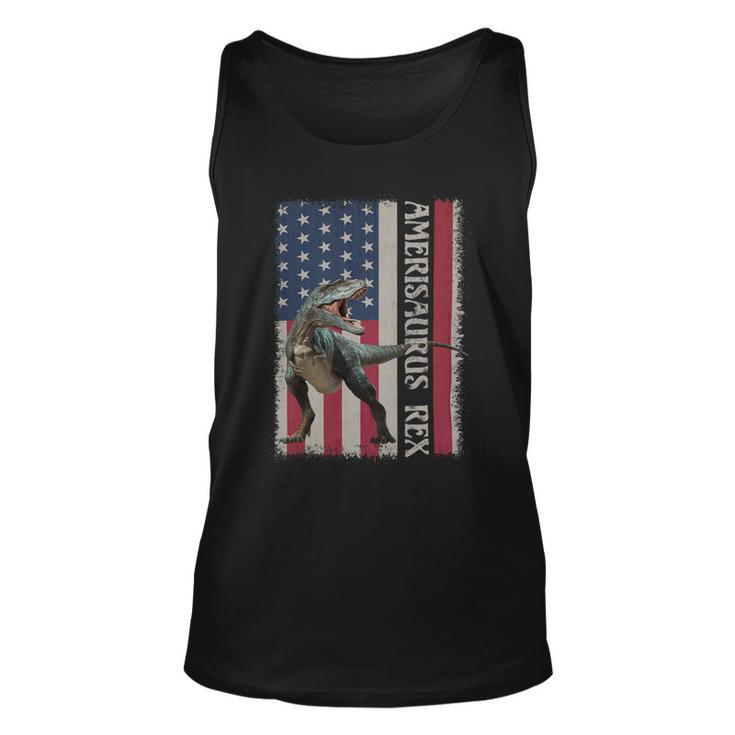 Patriotic 4Th Of July Funny American Flag Amerisaurus Rex Unisex Tank Top