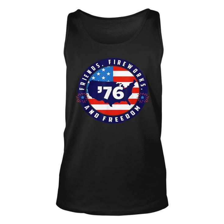 Patriotic 4Th Of July Graphic Art American Flag Fireworks Unisex Tank Top