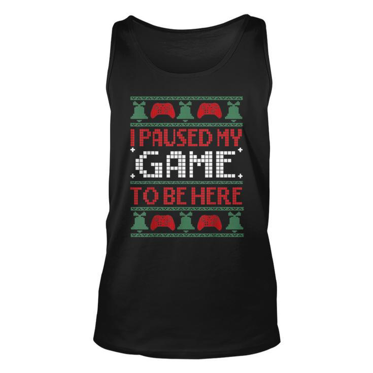 I Paused My Game To Be Her Gamer Ugly Christmas Sweaters Tank Top