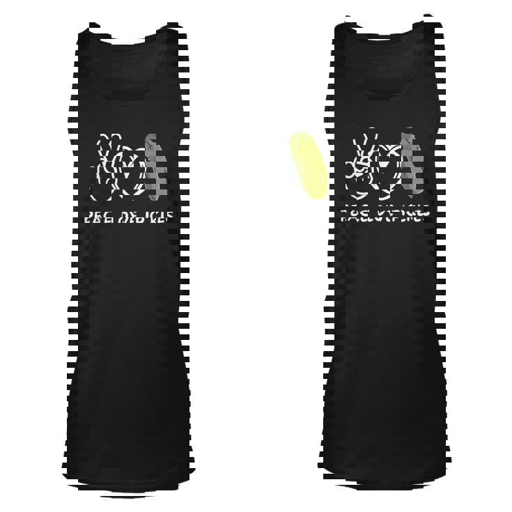 Peace Love Pickles Retro Pickles Lover Food Lover Unisex Tank Top