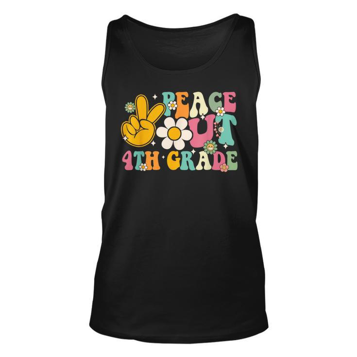 Peace Out 4Th Grade Graduation Last Day Of School Groovy  Unisex Tank Top